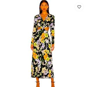 COPY - AFRM brand new size M noir vintage floral maxi dress. Gorgeous vintage p…